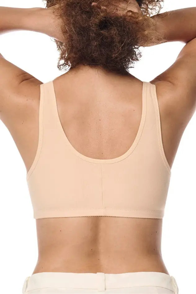 Frances Wire-Free Bra with Front Closure - sand