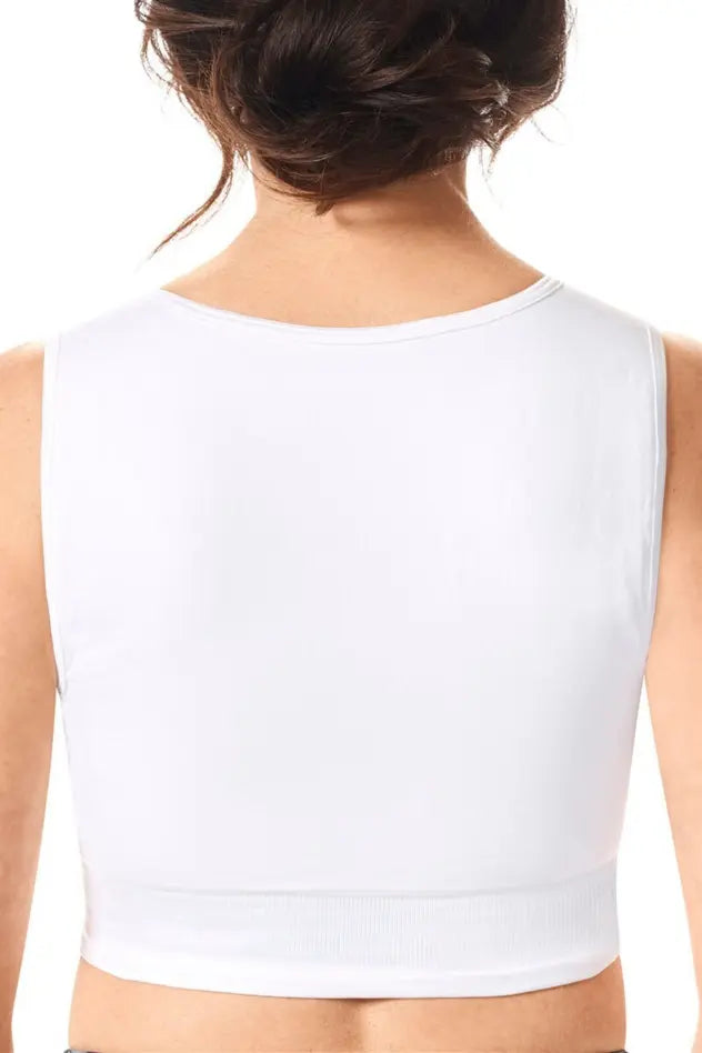 LymphFlowLong Wire-Free Front Closure Bra - white