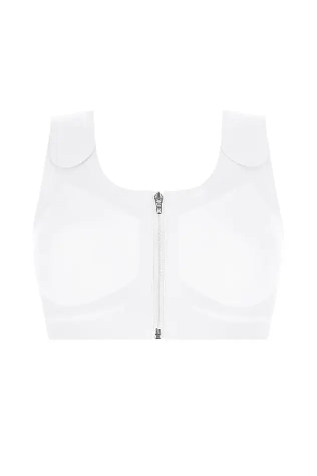 LymphFlow Wire-Free Front Closure Bra - white