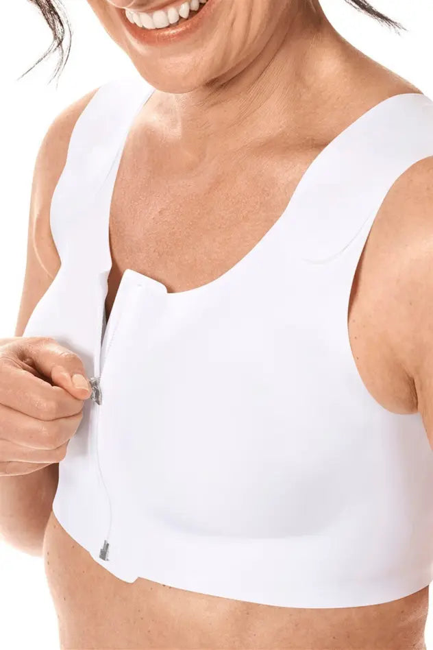 LymphFlow Wire-Free Front Closure Bra - white
