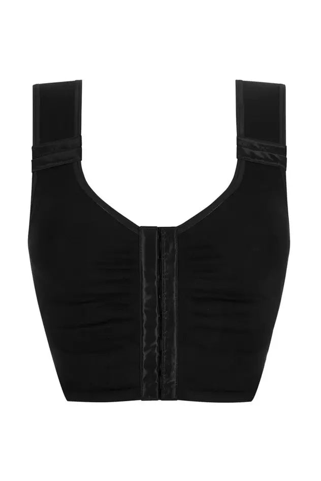 LymphFlowLong Wire-Free Front Closure Bra - black