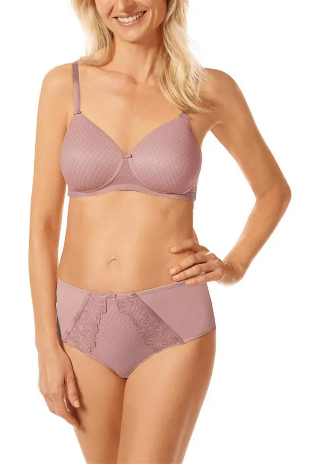 Danielle Padded Wire-Free Bra - light mauve/dark mauve