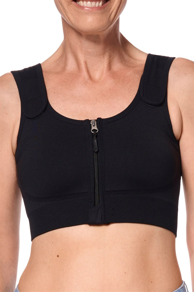 Pamela Post Surgery Bra with Front Closure - black