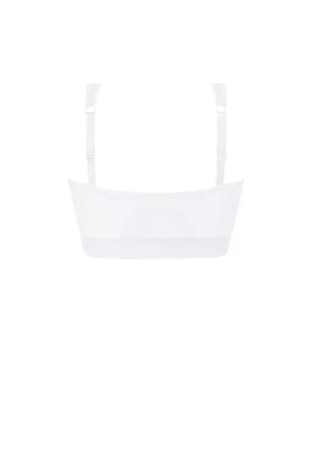Emilia Wire-Free Bra with Front Closure - white
