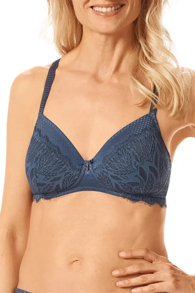 Alessia Padded Wire-Free Bra - indigo blue