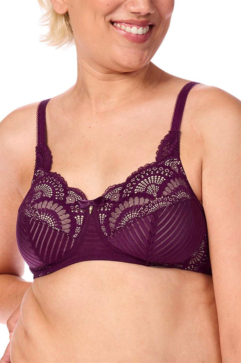 Karolina Wire-Free Bra - dark berry/sand