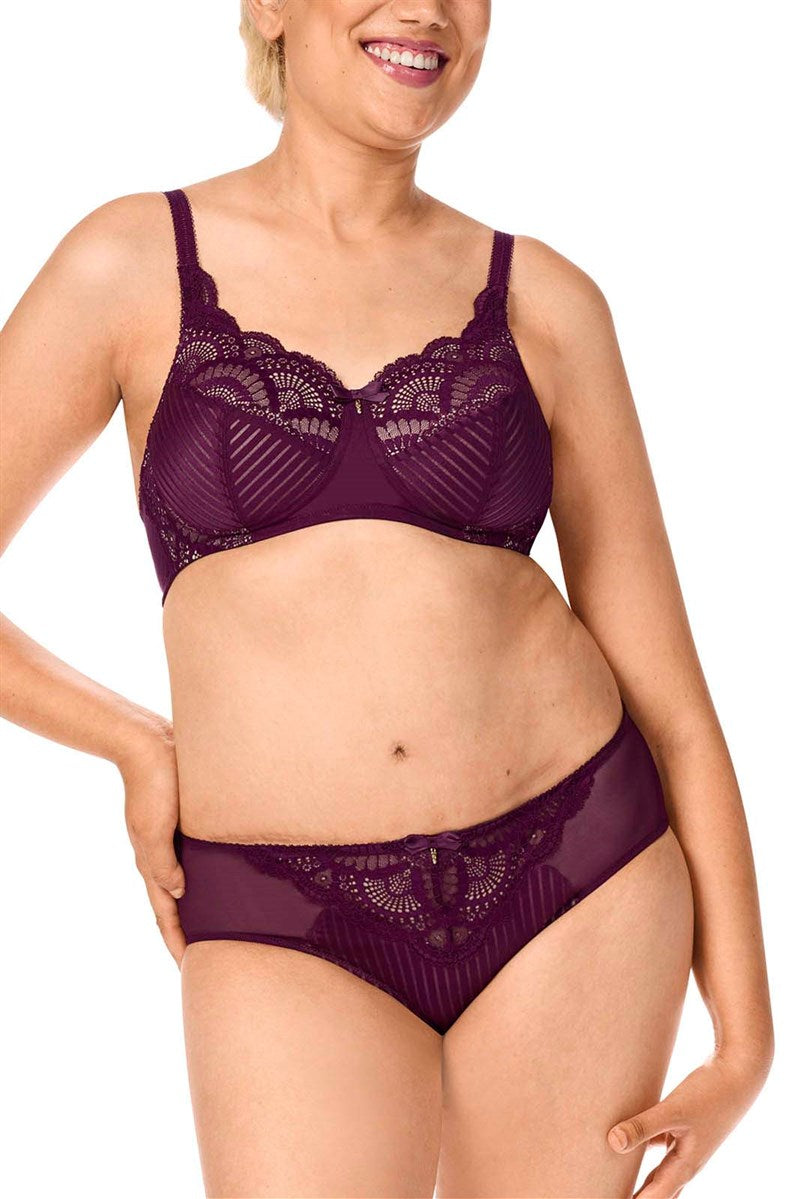 Karolina Padded Wire-Free Bra - dark berry/sand