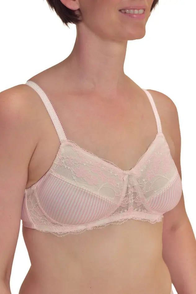 Kennie Wire-Free Bra - dusty rose/off-white
