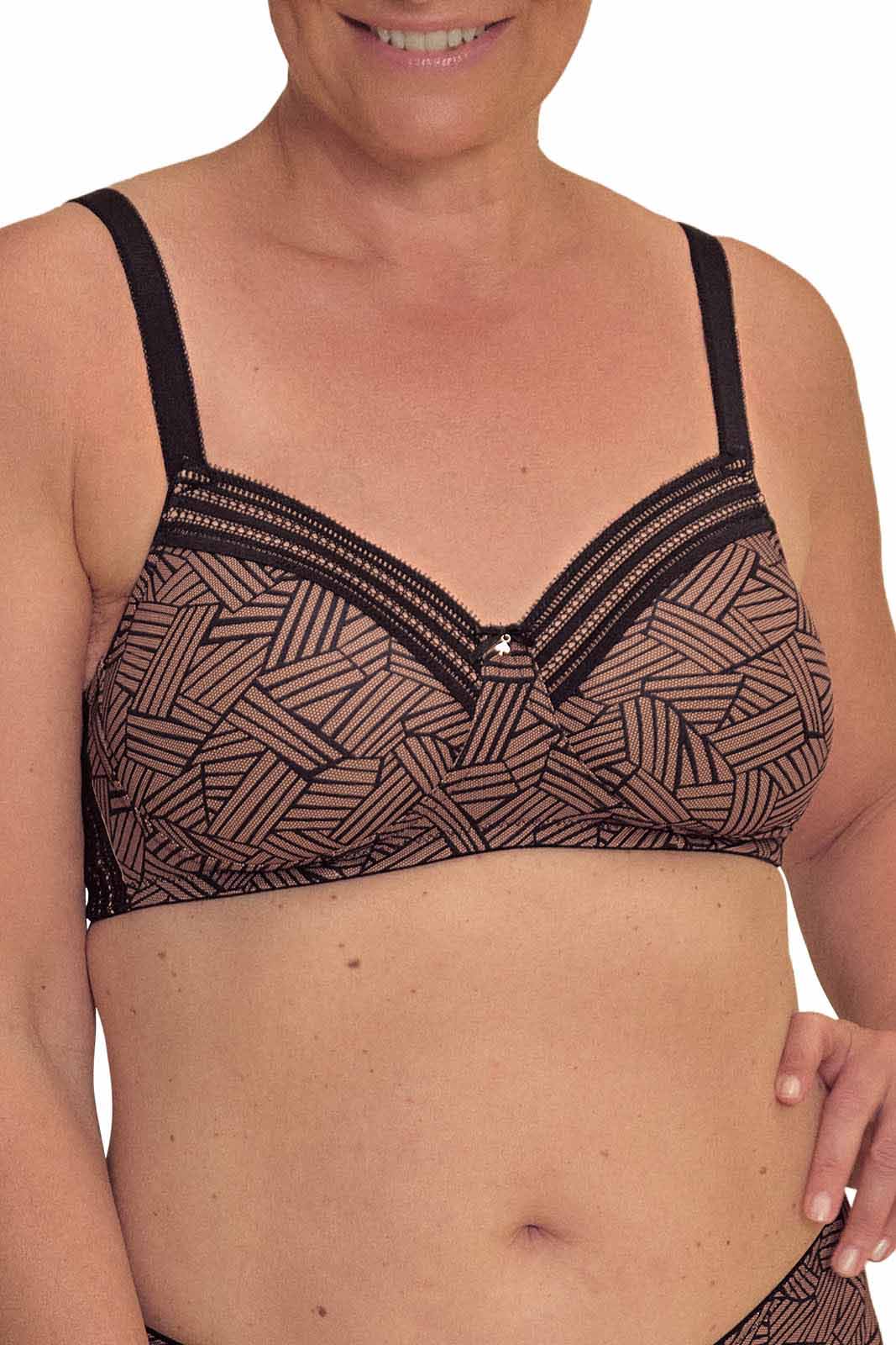Brooke Padded Wire-Free Bra - black/cafe