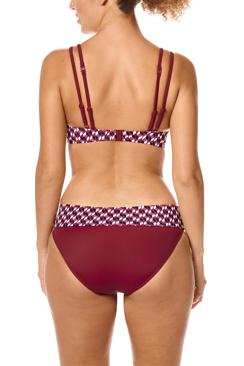 Apulia Soft Bikini Padded Top - burgundy/multi
