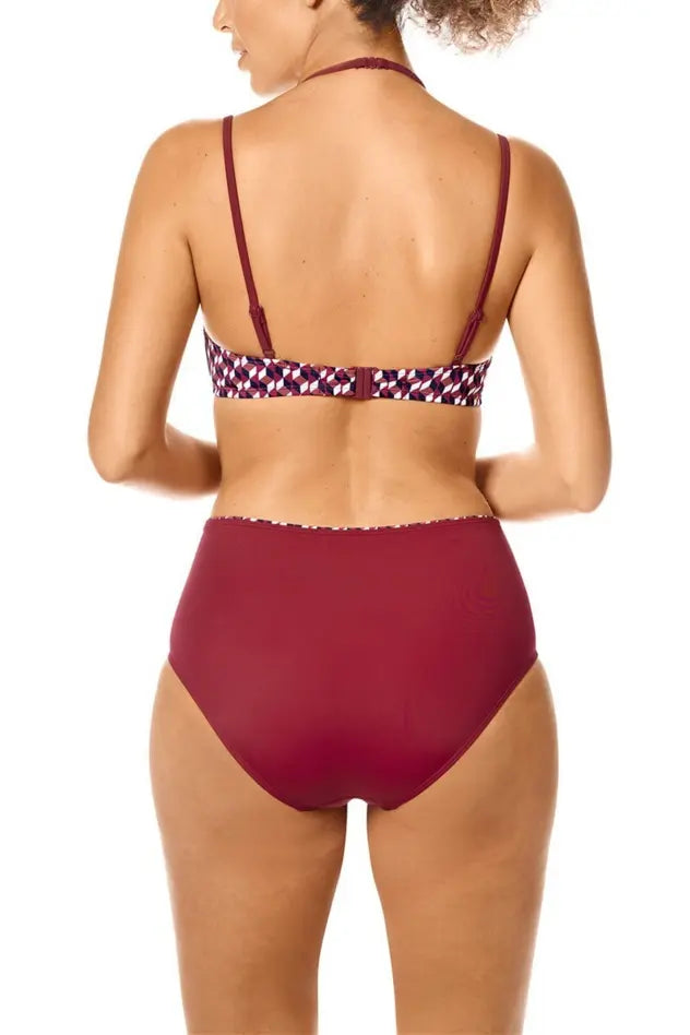 Apulia Soft Bikini Padded Top - burgundy/multi
