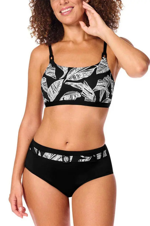Lanzarote High waisted panty black/white