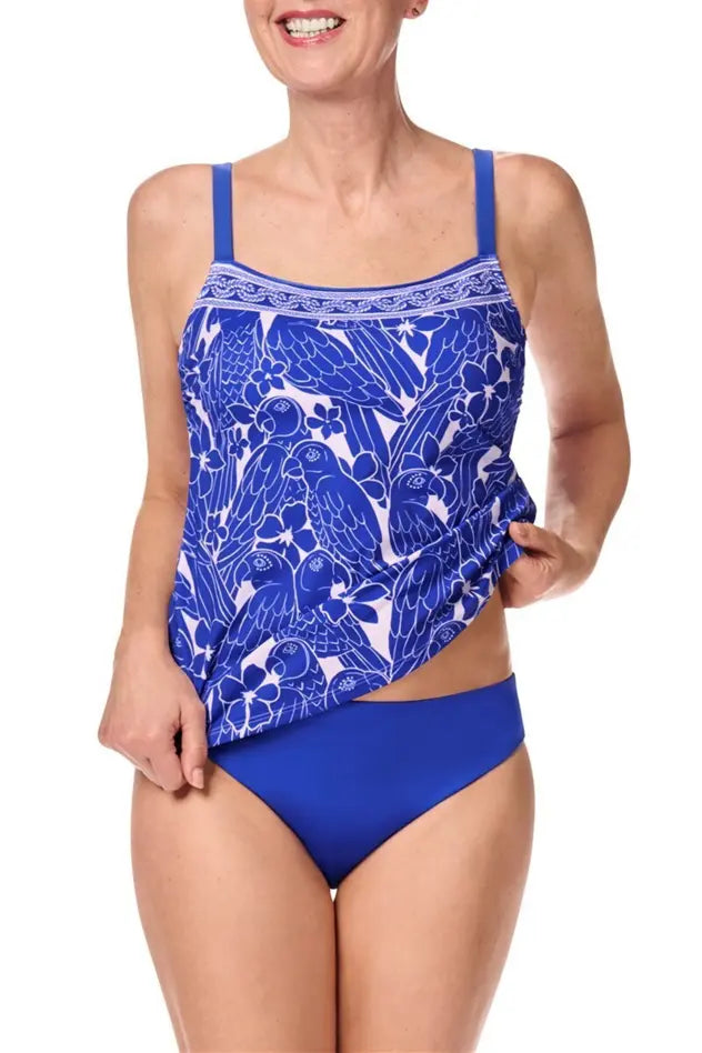 Azores Tankini Top - royal blue/white