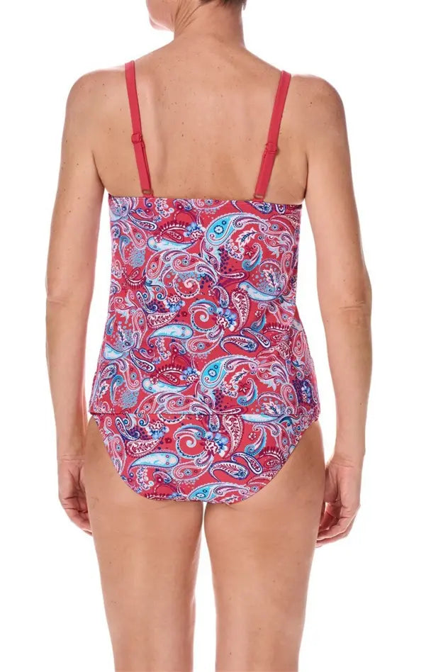 Barbados Tankini Top - pink/multi