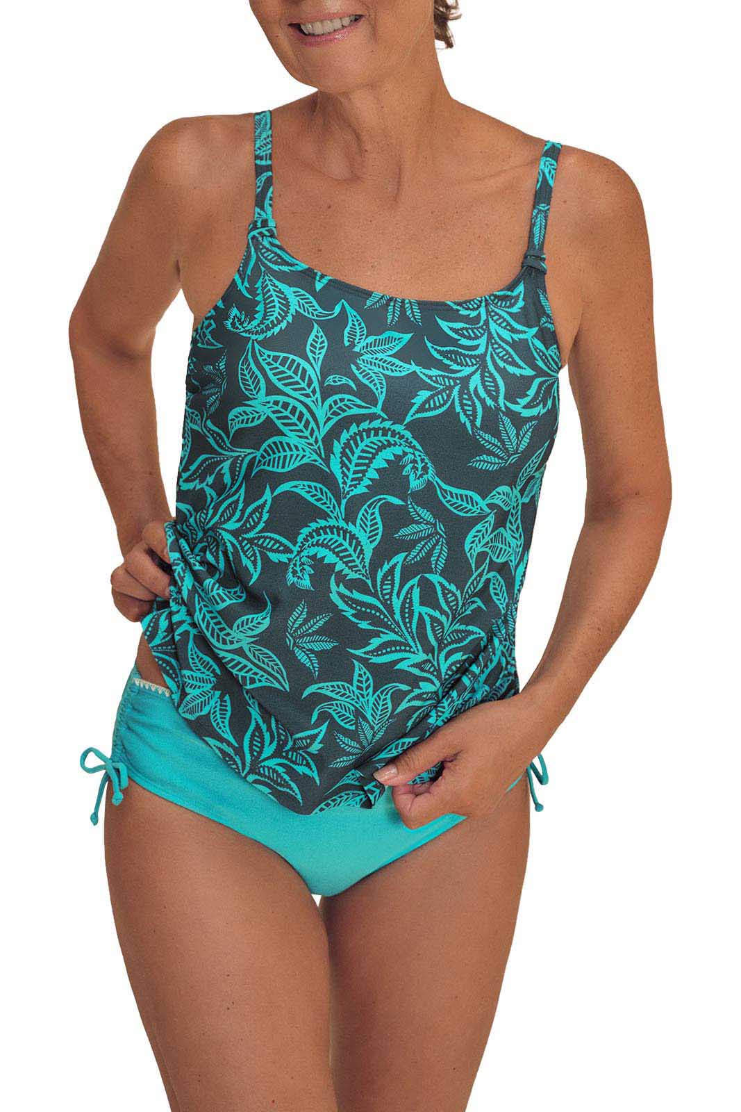 Salerno Tankini Top - deep emerald/light jade