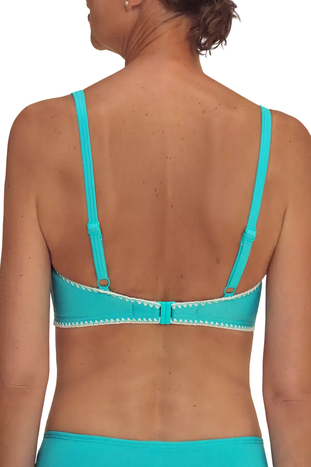 Salerno Soft Bikini Top - light jade/white