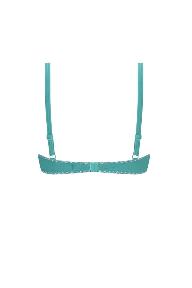Salerno Soft Bikini Top - light jade/white