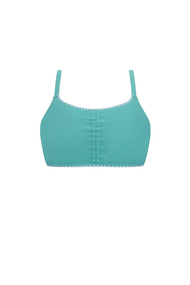 Salerno Soft Bikini Top - light jade/white