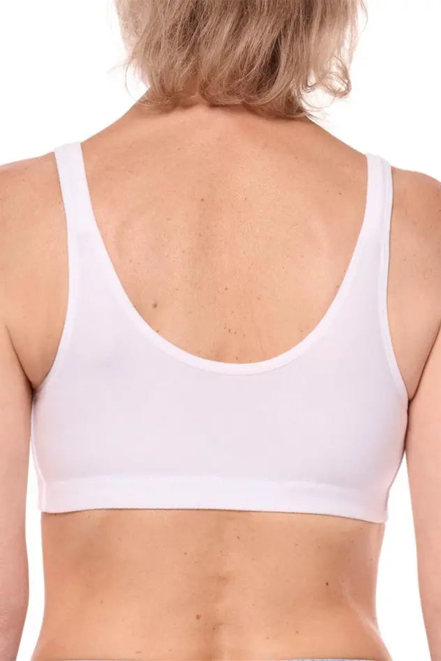 Hannah Wire-Free Front Closure Bra - white