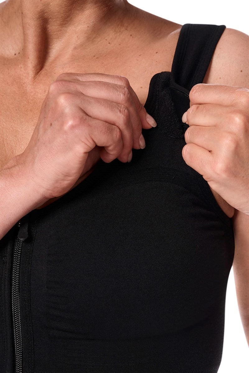 Leyla Post Surgery Bra with Front Closure - black
