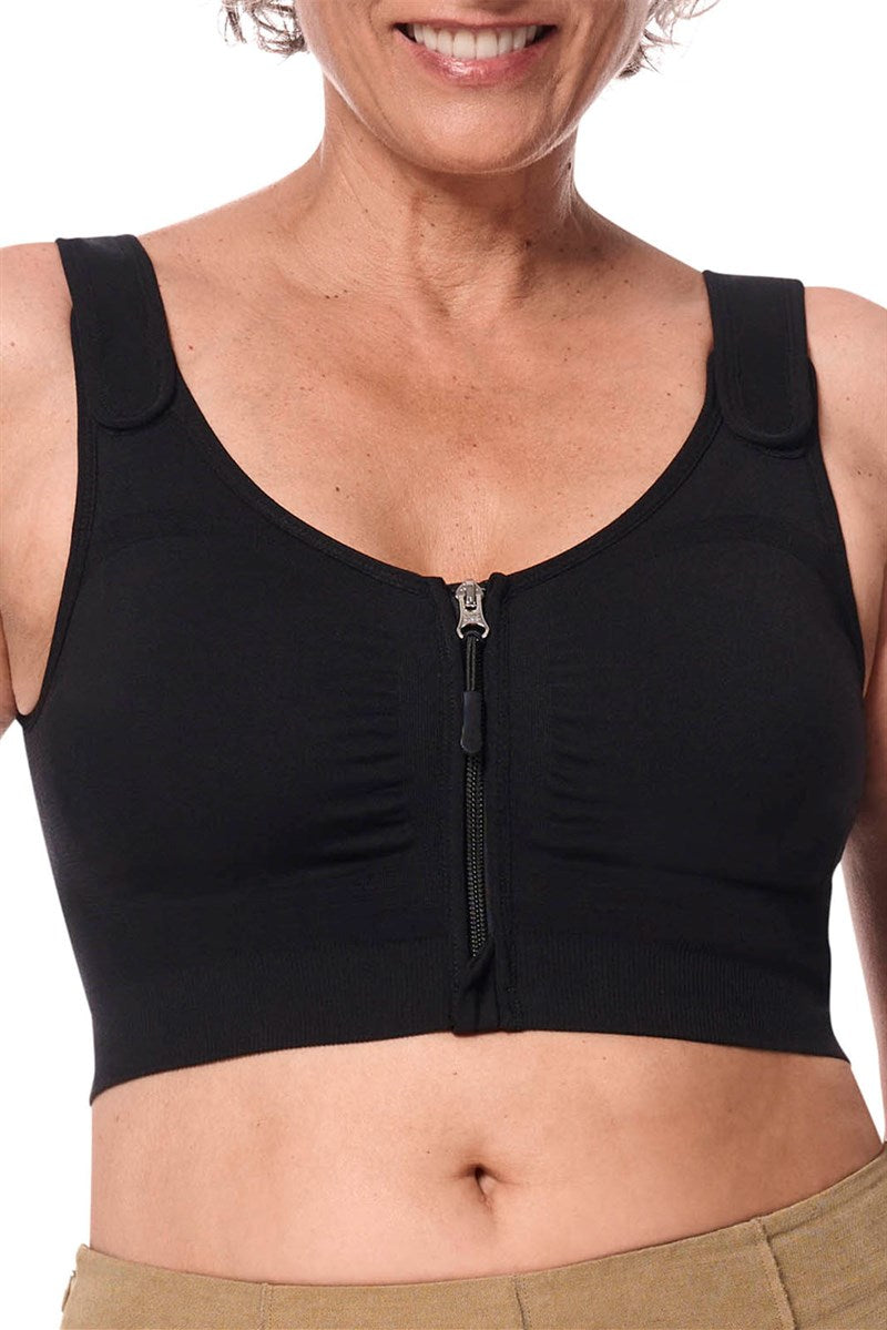 Leyla Post Surgery Bra with Front Closure - black
