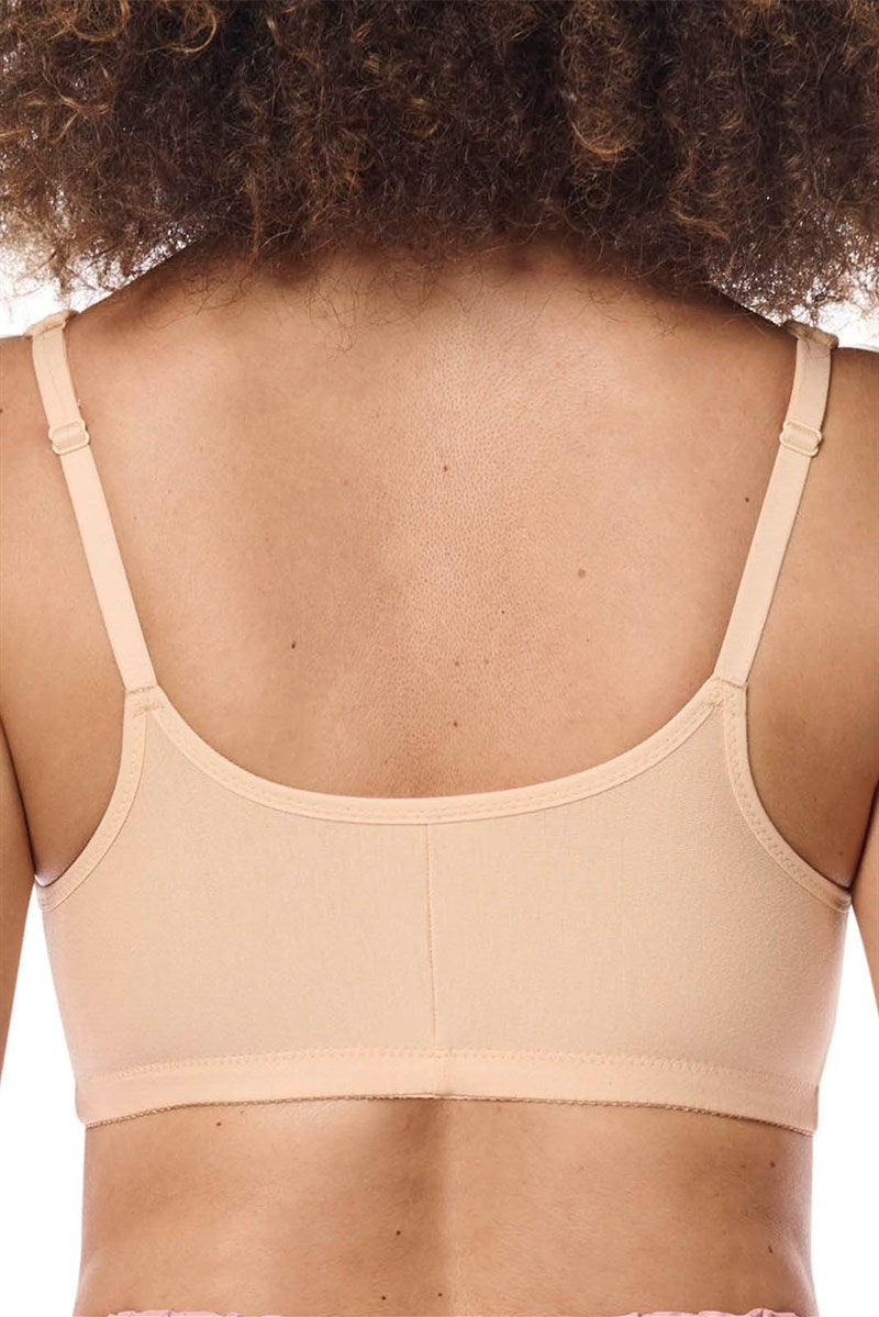 Fleur Wire-Free Bra with Front Closure  - sand