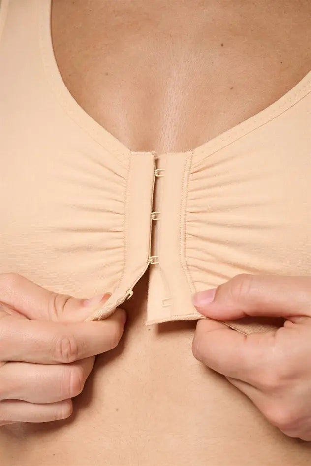 Fleur Wire-Free Front Closure Bra - sand