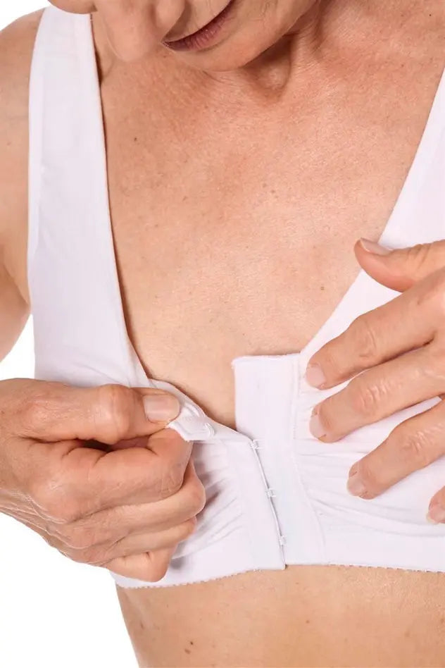 Fleur Wire-Free Front Closure Bra - white