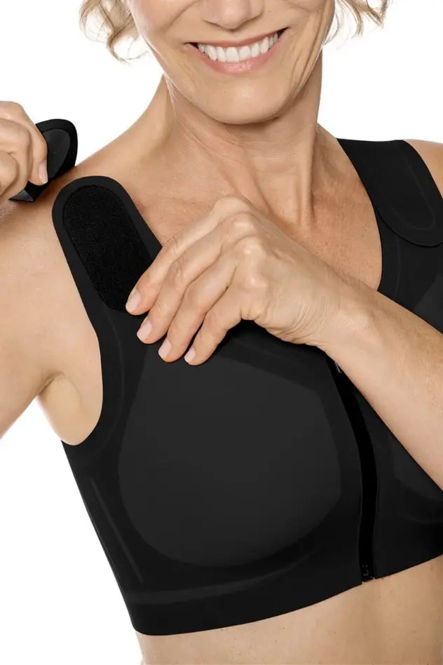LymphFlow Wire-Free Front Closure Bra - black