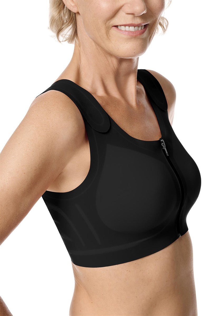 LymphFlow Wire-Free Bra with Front Closure  - black