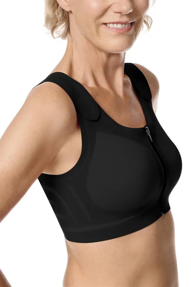 LymphFlow Wire-Free Front Closure Bra - black