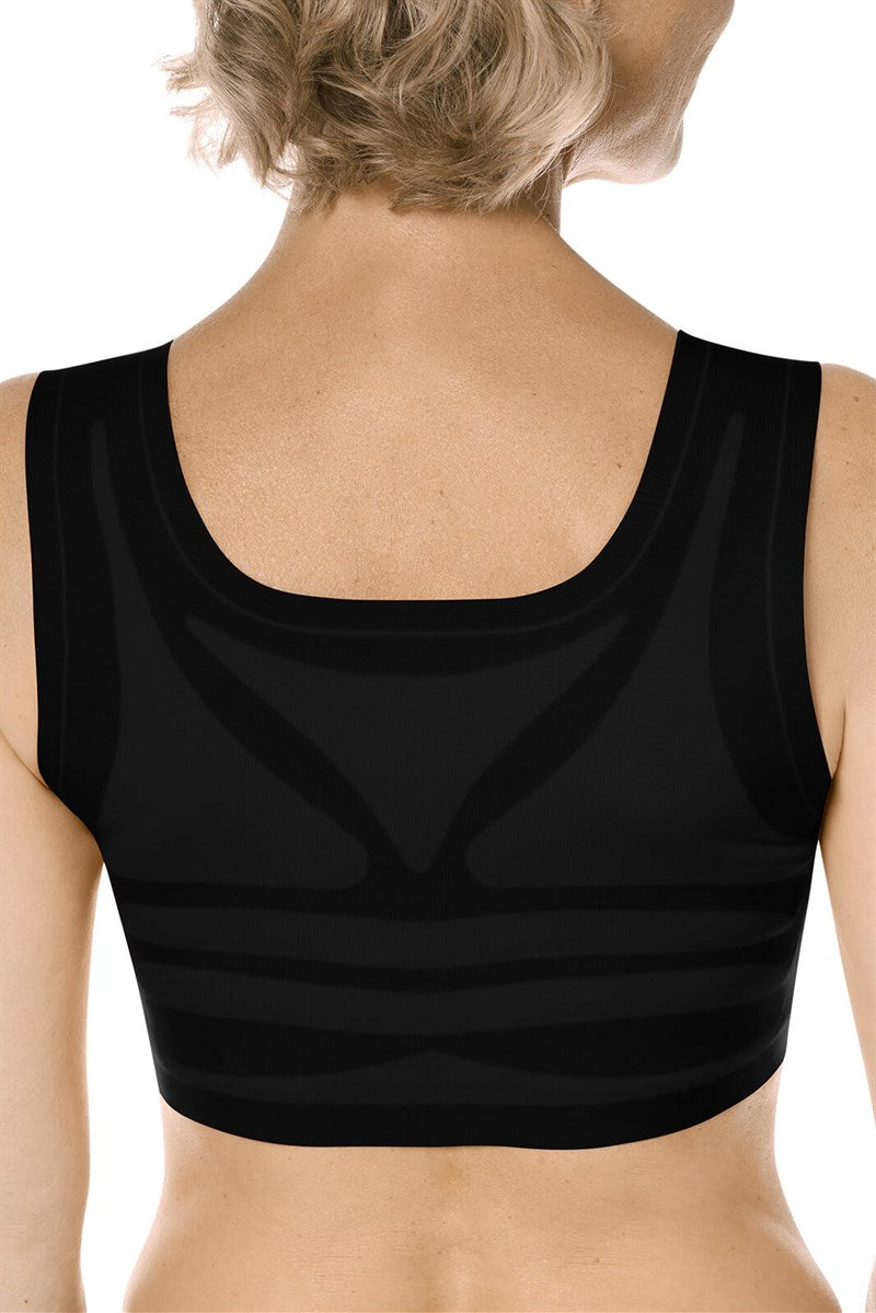 LymphFlow Wire-Free Bra with Front Closure  - black