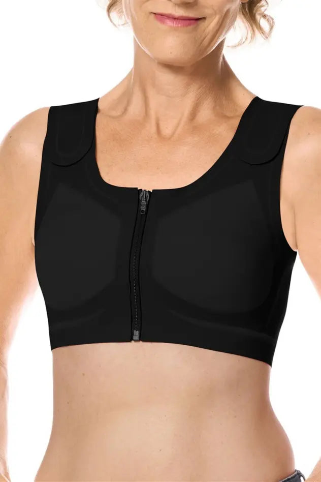 LymphFlow Wire-Free Front Closure Bra - black