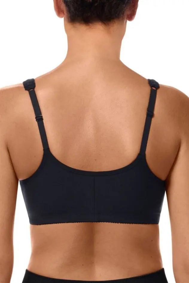 Fleur Wire-Free Front Closure Bra - black