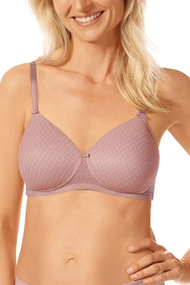Danielle Padded Wire-Free Bra - light mauve/dark mauve