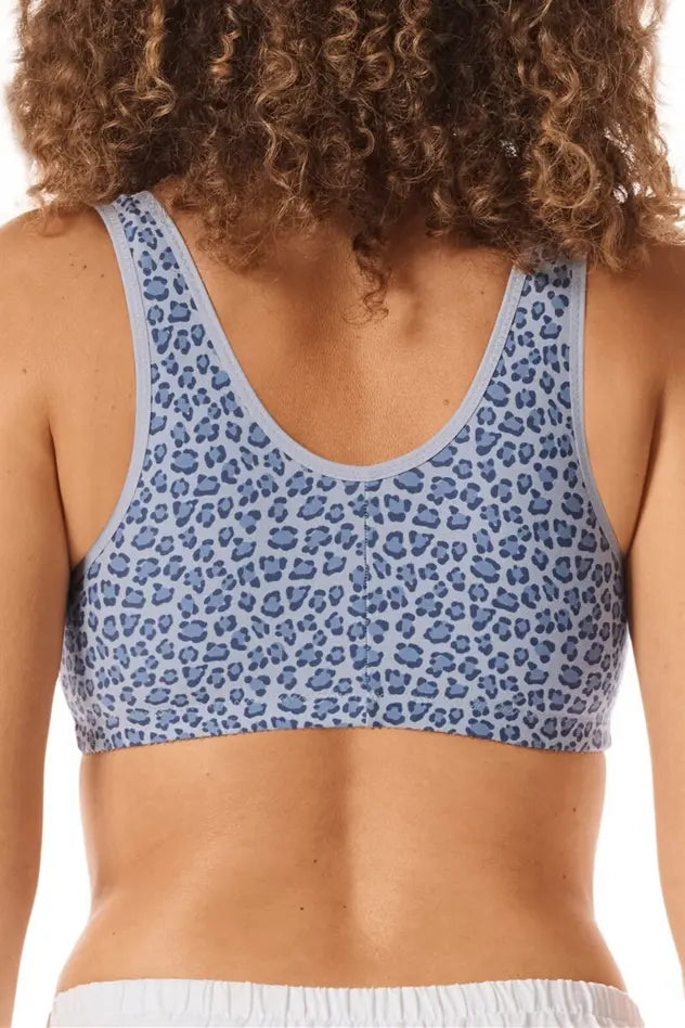 Frances Wire-Free Front Closure Bra - blue