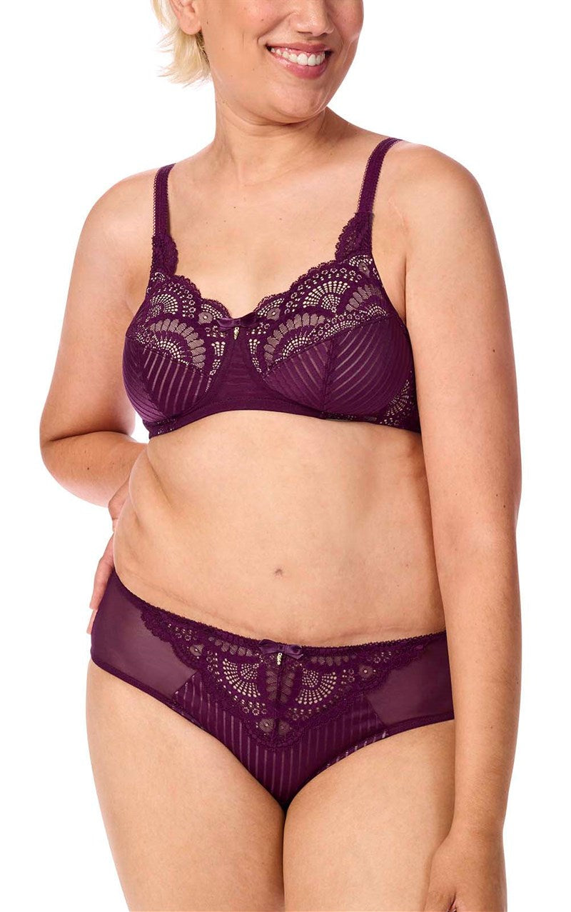Karolina Wire-Free Bra - dark berry/sand