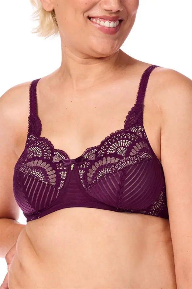 Karolina Wire-Free Bra - dark berry/sand