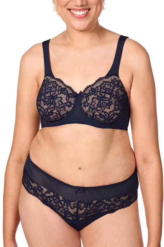 Kyra Underwire bra - dark blue/sand
