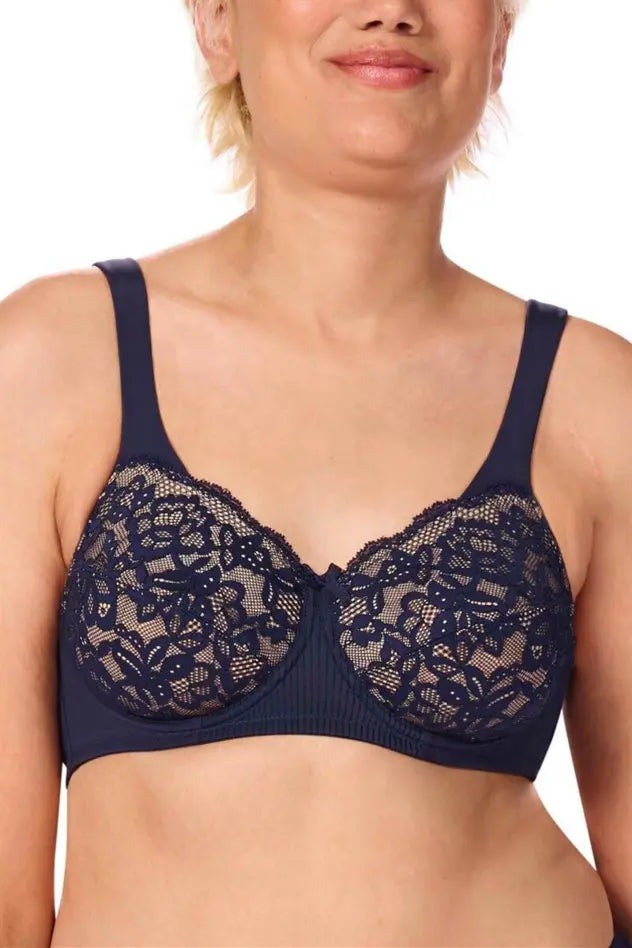 Kyra Underwire bra - dark blue/sand