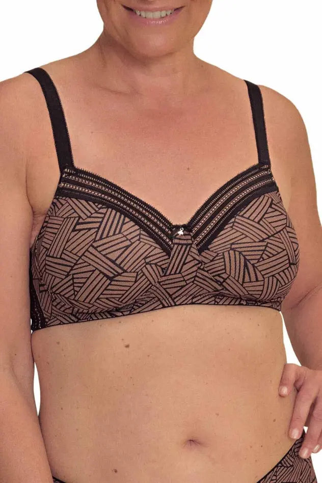 Brooke Padded Wire-Free Bra - black/cafe