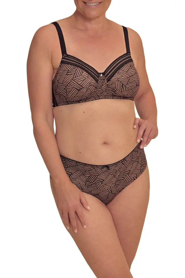 Brooke Padded Wire-Free Bra - black/cafe