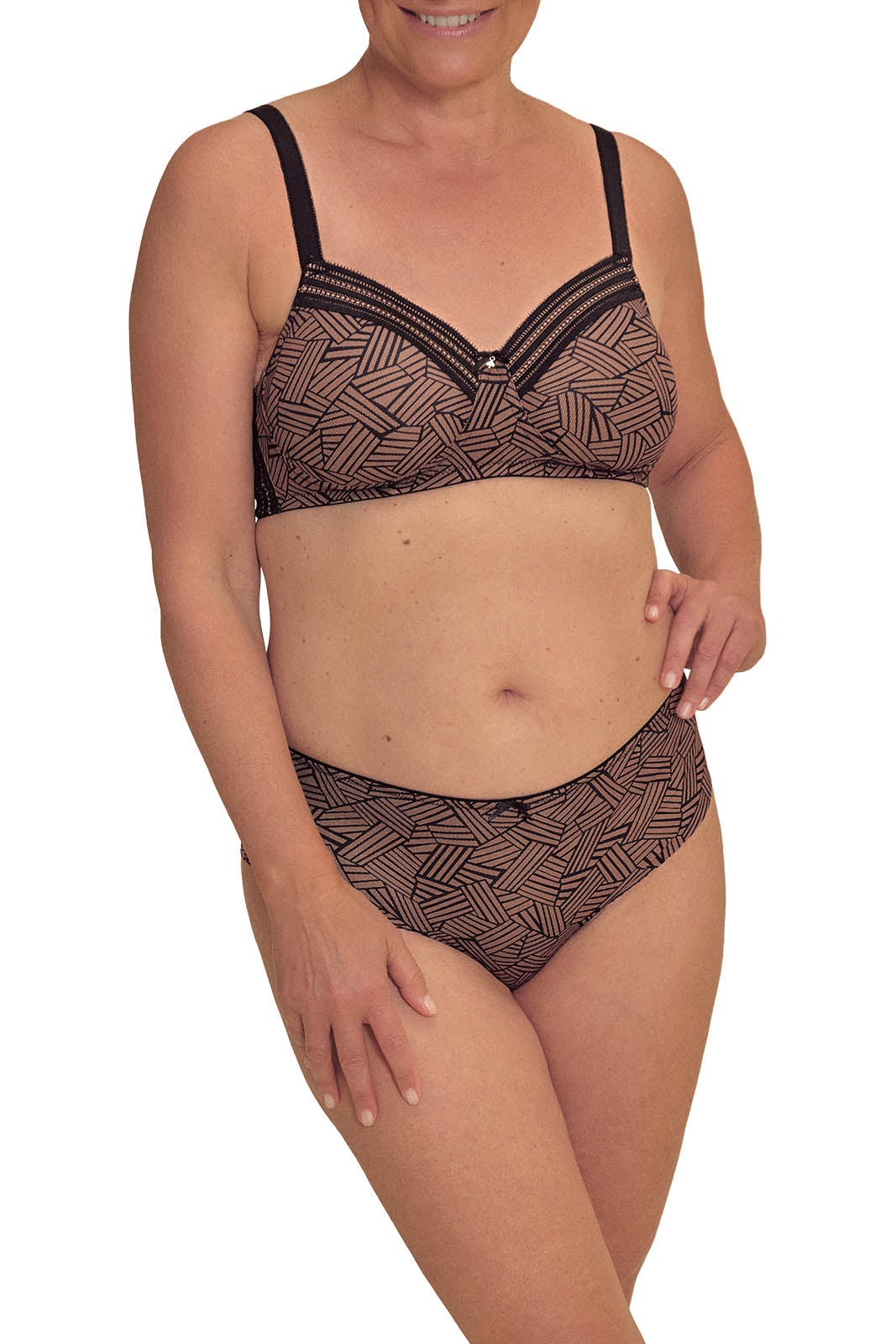Brooke Padded Wire-Free Bra - black/cafe