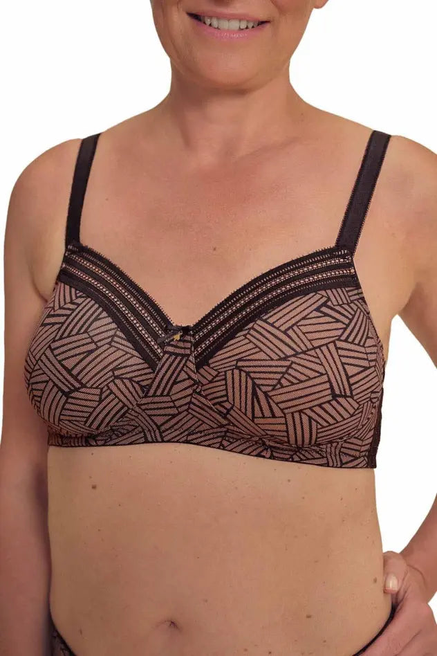 Brooke Padded Wire-Free Bra - black/cafe
