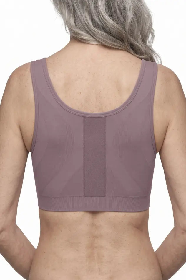 Leyla Post Surgery Bra with Front Closure - dark mauve