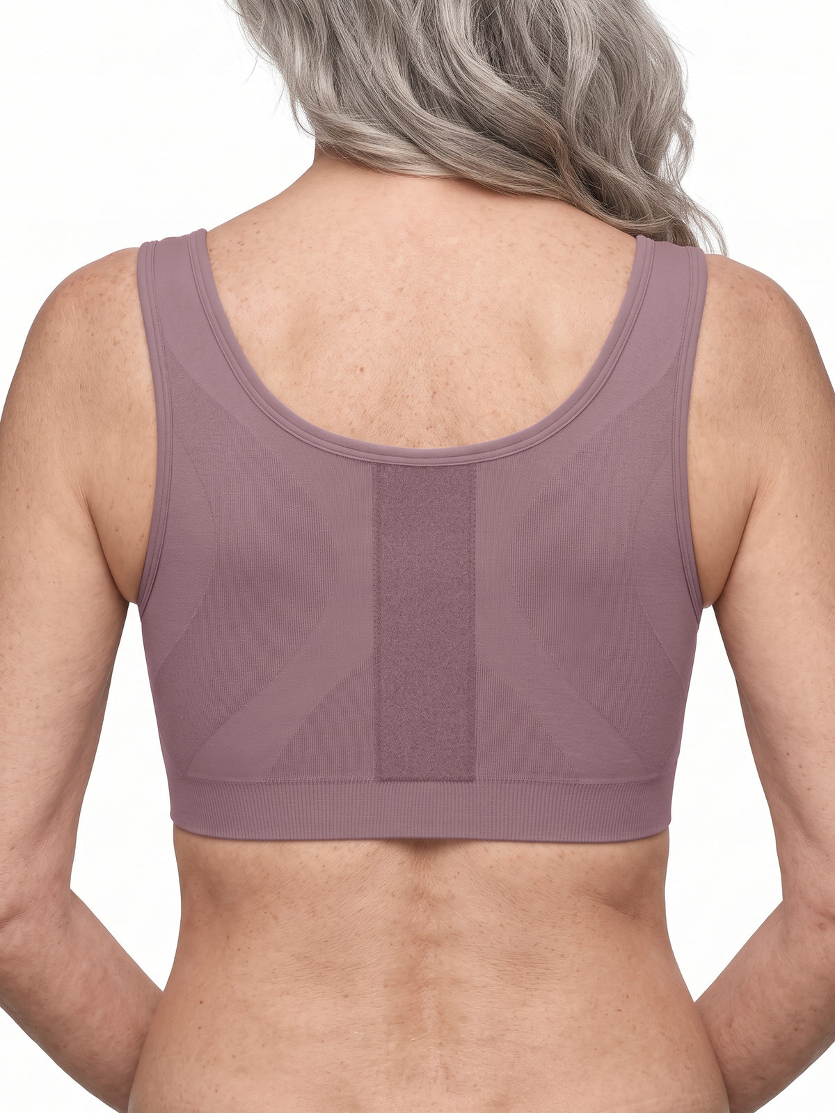 Leyla Post Surgery Bra with Front Closure - dark mauve