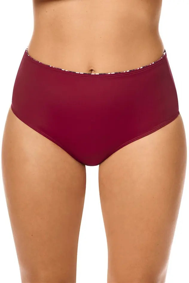 Apulia High waisted panty - burgundy/multi