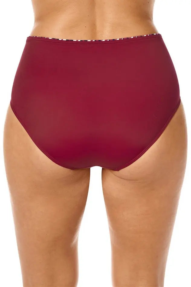Apulia High Waist Bottom - burgundy/multi