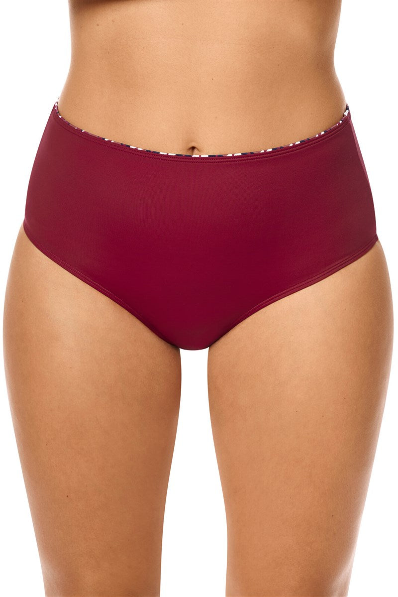 Apulia High Waist Bottom - burgundy/multi