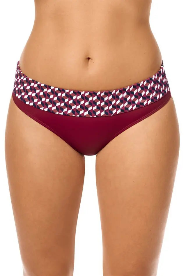 Apulia High waisted panty - burgundy/multi